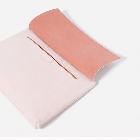 ZARA 100% LEATHER CLUTCH PINK BRAND NEW WITH TAGS